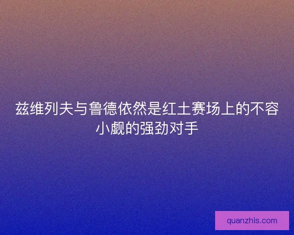 兹维列夫与鲁德依然是红土赛场上的不容小觑的强劲对手